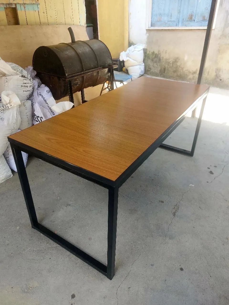 Mesa de Jantar em Madeira com Estrutura de Ferro - Foto 5