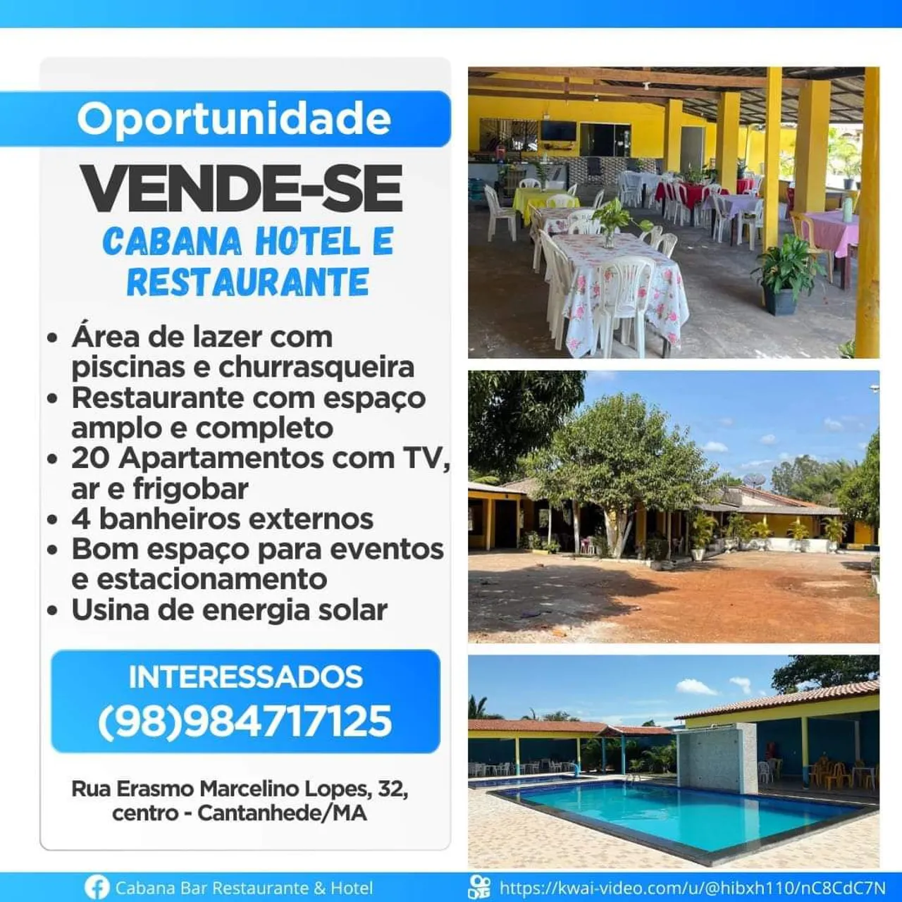 Vendo hotel cabana, chama *