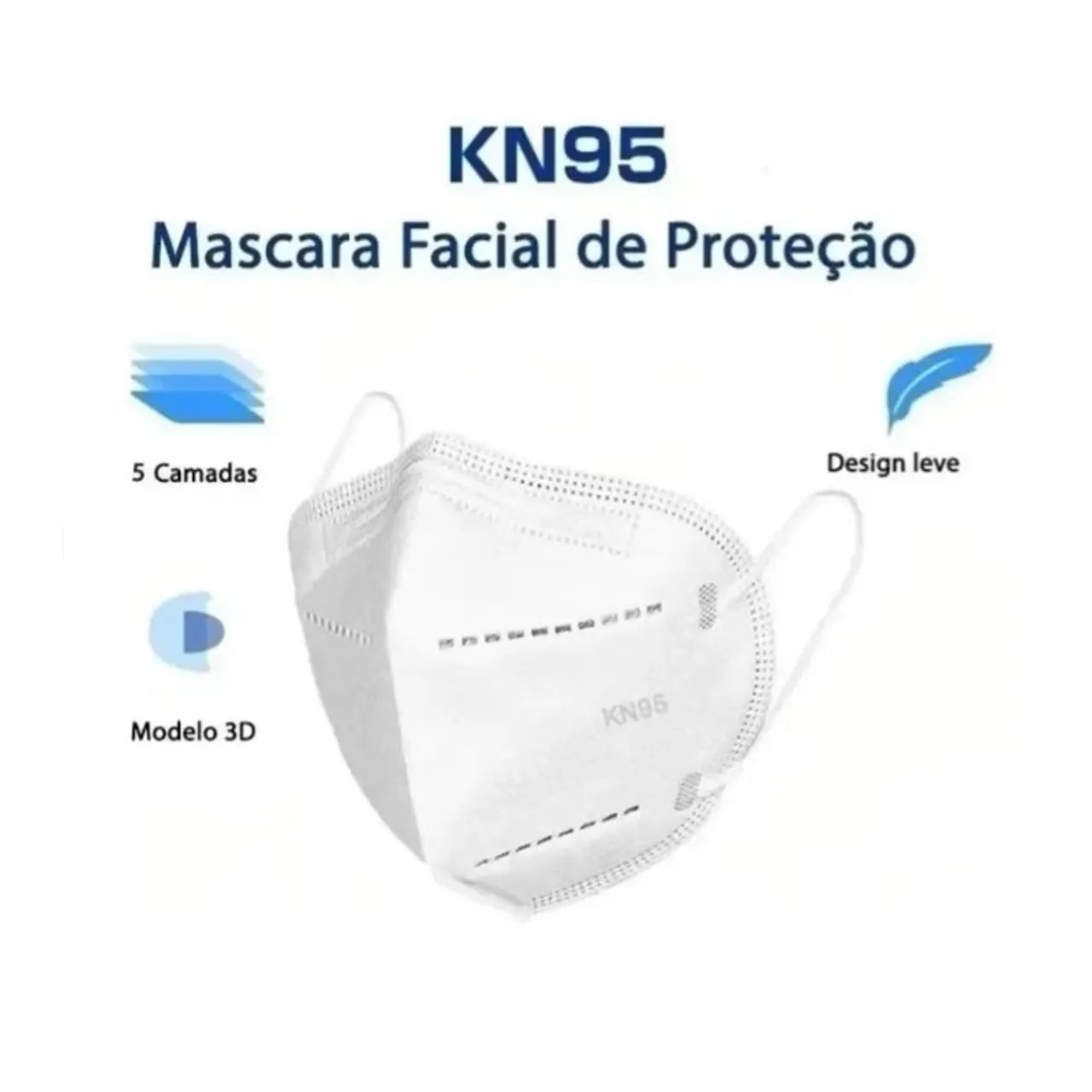 50 Mascaras KN95 - Proteção Facial de Qualidade