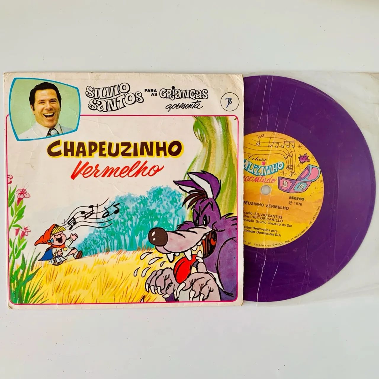 Raro LP Vinil Silvio Santos Chapeuzinho Vermelho 1976 Disco Compacto SBT Infantil Crianças - Foto 4