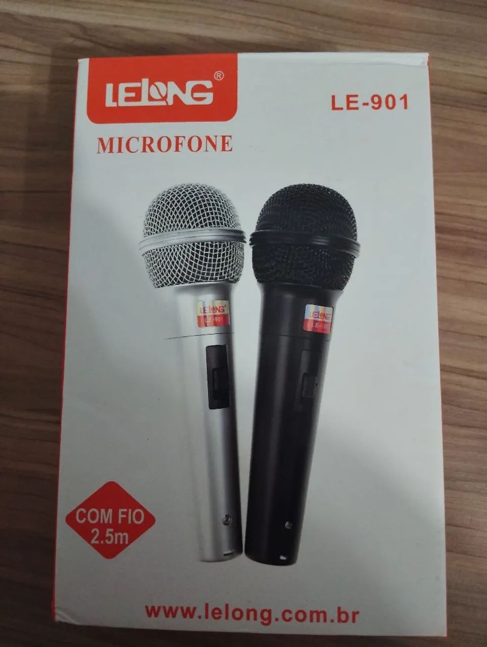Kit Microfone LE-901 Lelong com Fio 2.5m