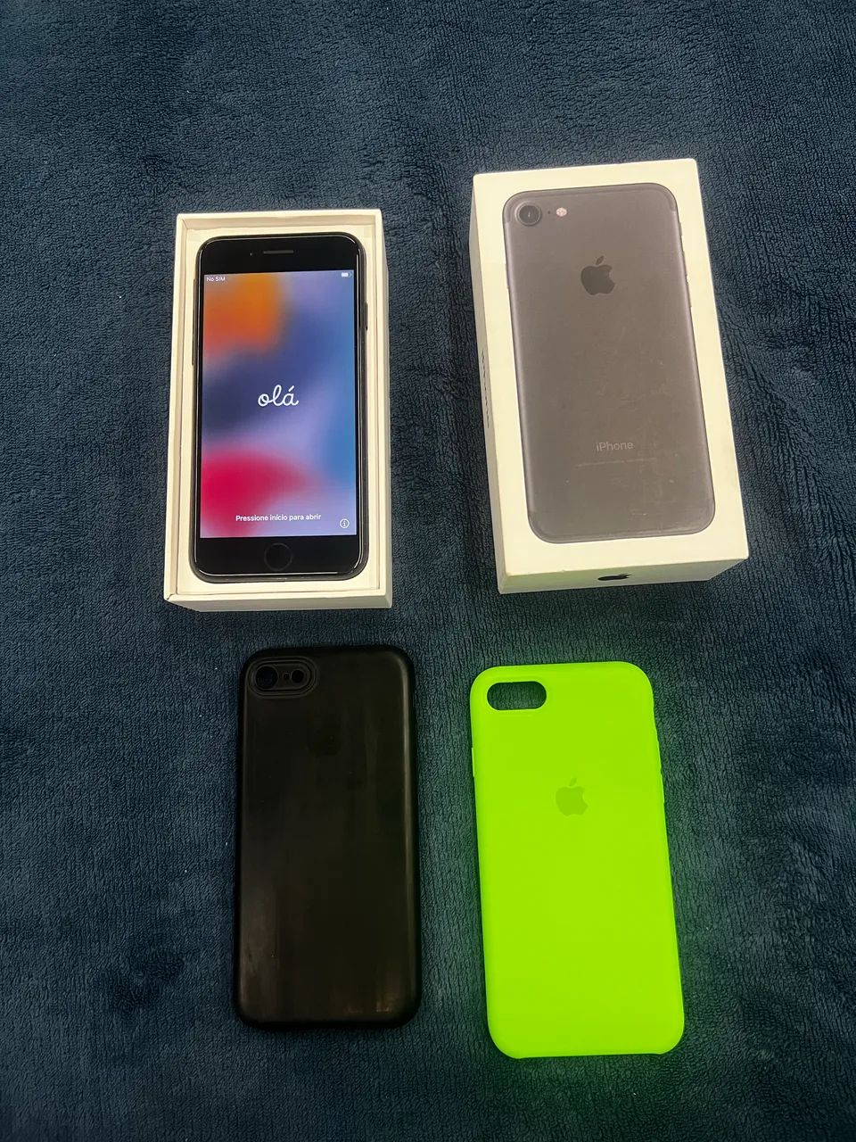 iPhone 7 Preto matte com caixa original. 32GB. Bateria 100