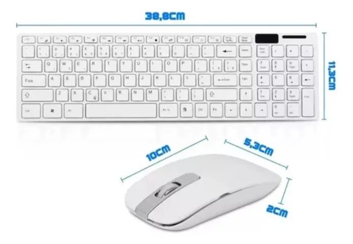 Kit Teclado E Mouse Sem Fio Slim Wireless P/ Notebook Computador - Foto 3