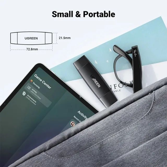 Adaptador Ugreen, USB-C/USB-A Leitor de Cartões TF/SD CM304 - Foto 4