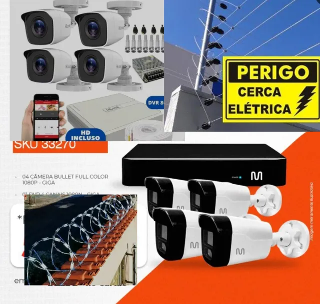 Instalação de câmera de segurança, cerca elétrica, câmera de segurança