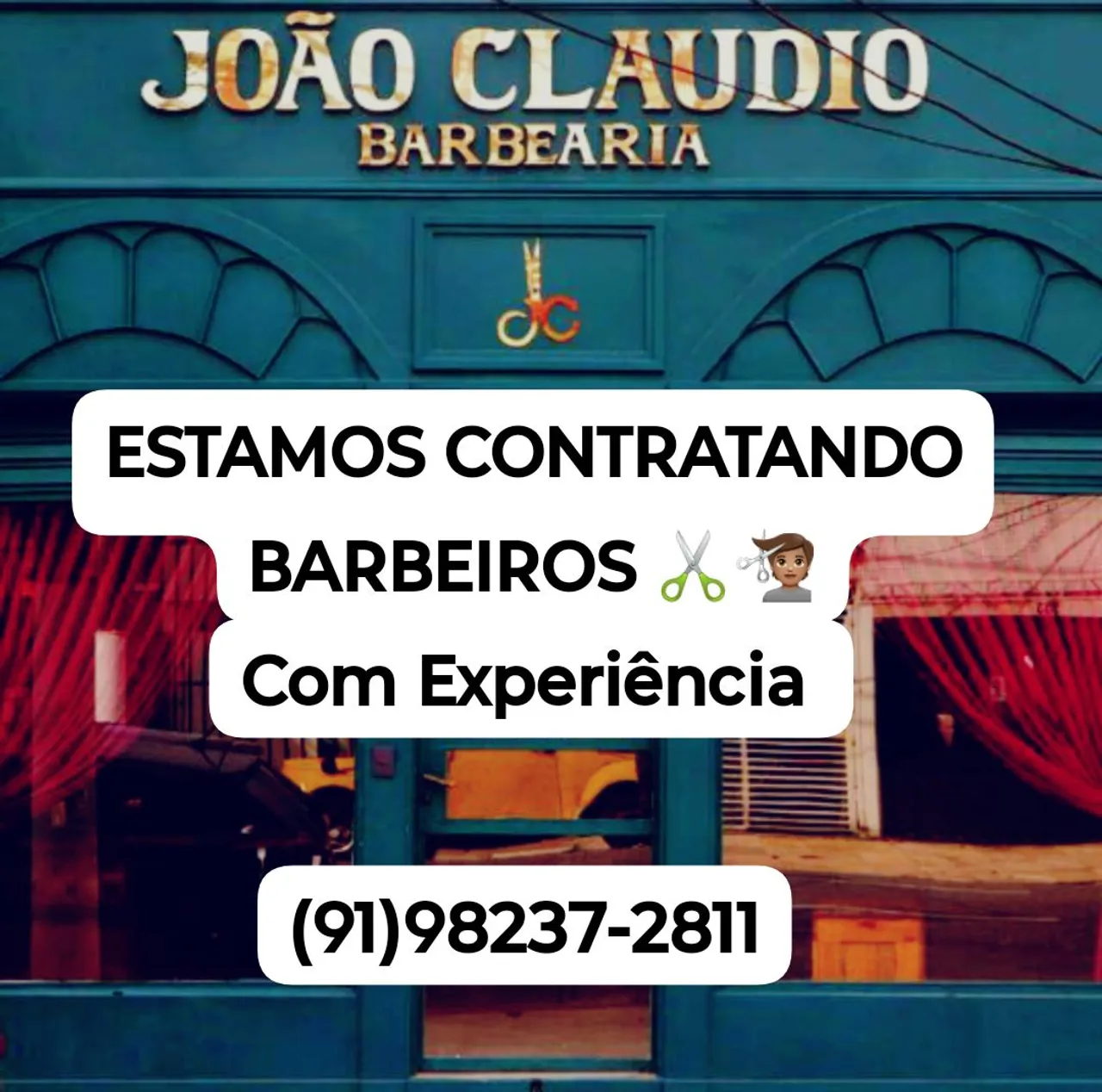VAGA PARA BARBEIRO COM EXPERIÊNCIA 