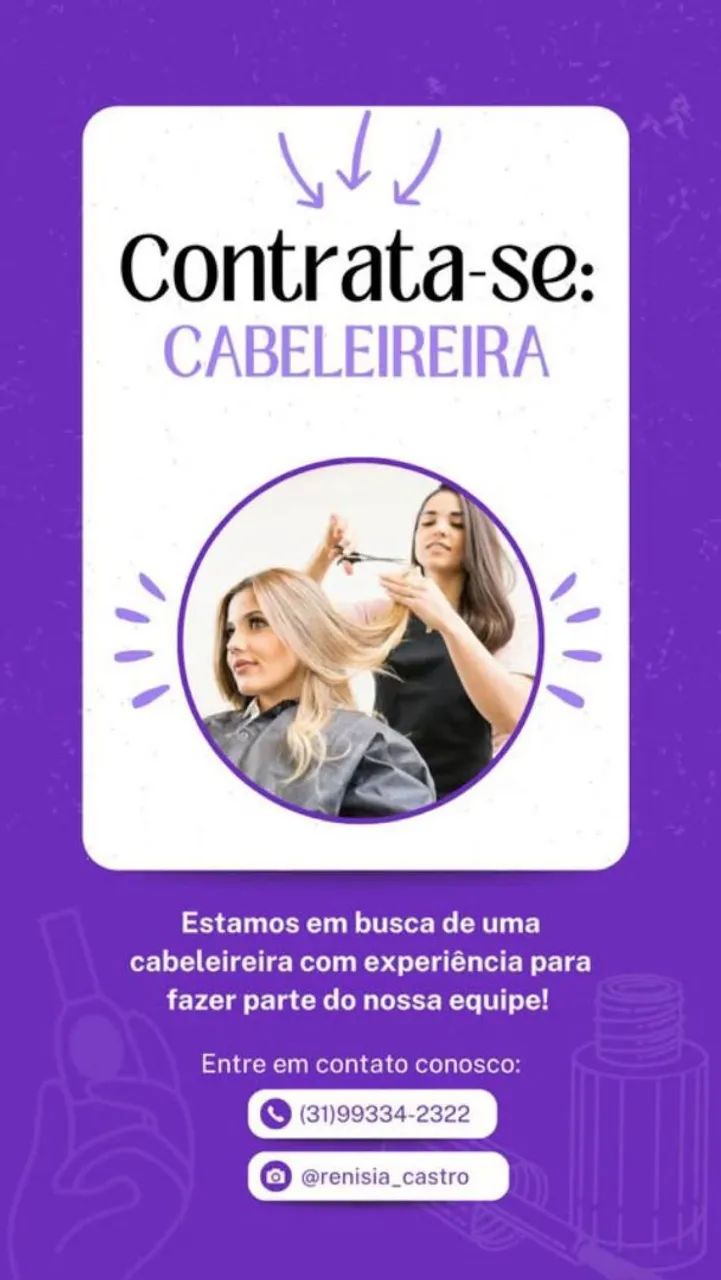 Vagas para Salão  de beleza com experiência 