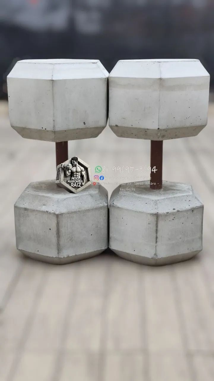 Halteres Par de 16kg Sextavados - Foto 2