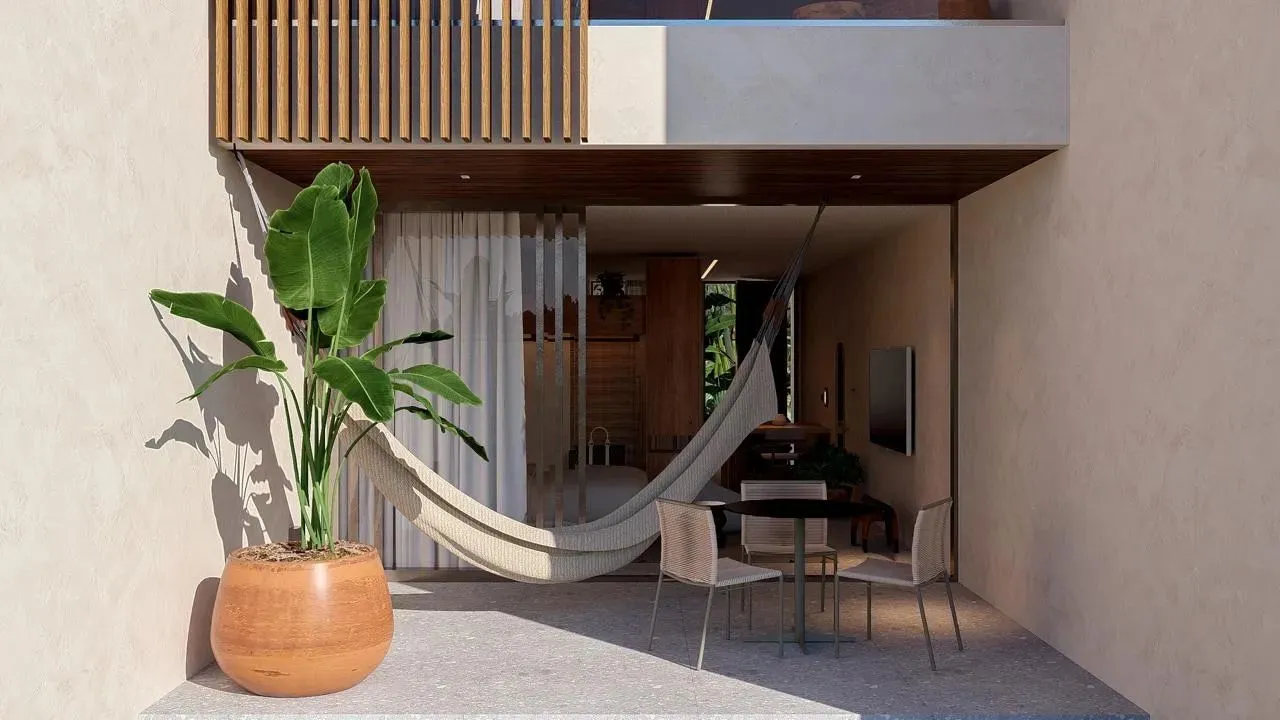 studio com varanda de 55m2