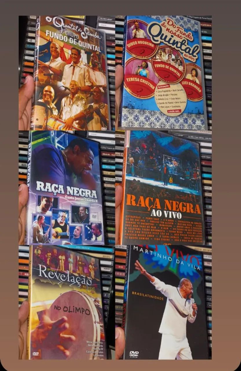Lote com 6 DVDs de Samba 