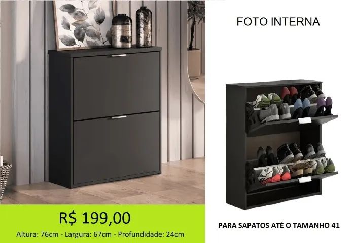 Sapateira duas portas - simplifique seu espaço  - Foto 4