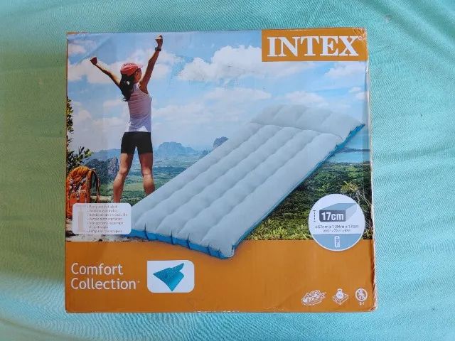 colchão inflável solteiro camping comfort intex