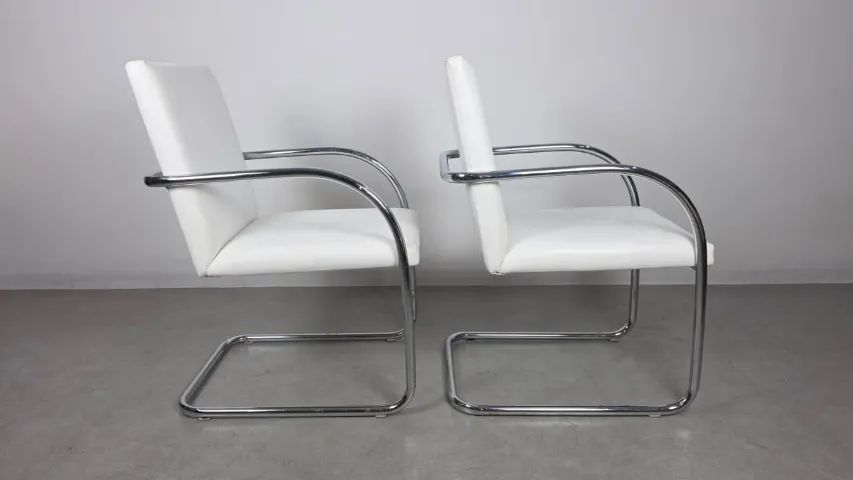 Par de Cadeiras linha de escritório em Aço tubular cromado, ultraresistente - Foto 4