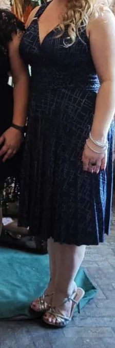 Vestido M Marinho com Prata - Foto 2