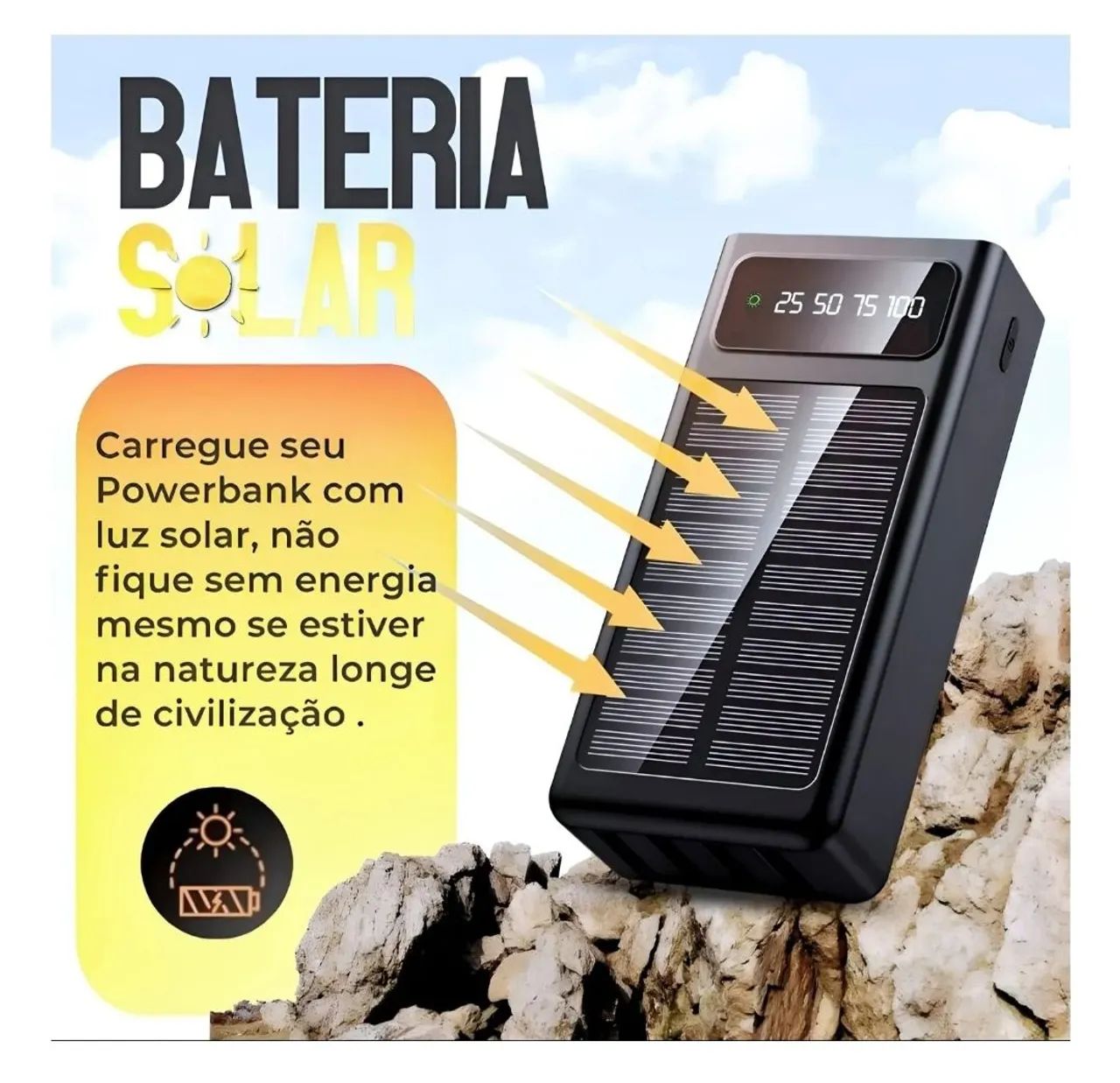 Promoção Carregador portátil 20.000MAH com carregamento solar 