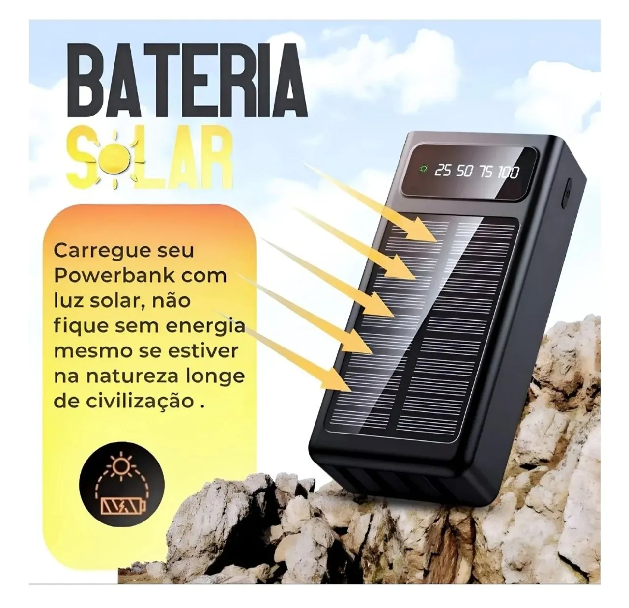 Promoção Carregador portátil 20.000MAH com carregamento solar 