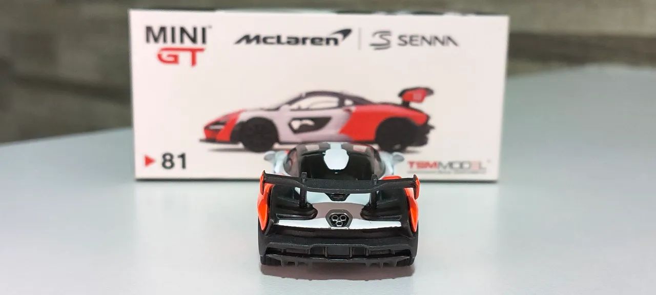 Mini GT McLaren Senna white/orange #81 - Brinquedos e Jogos