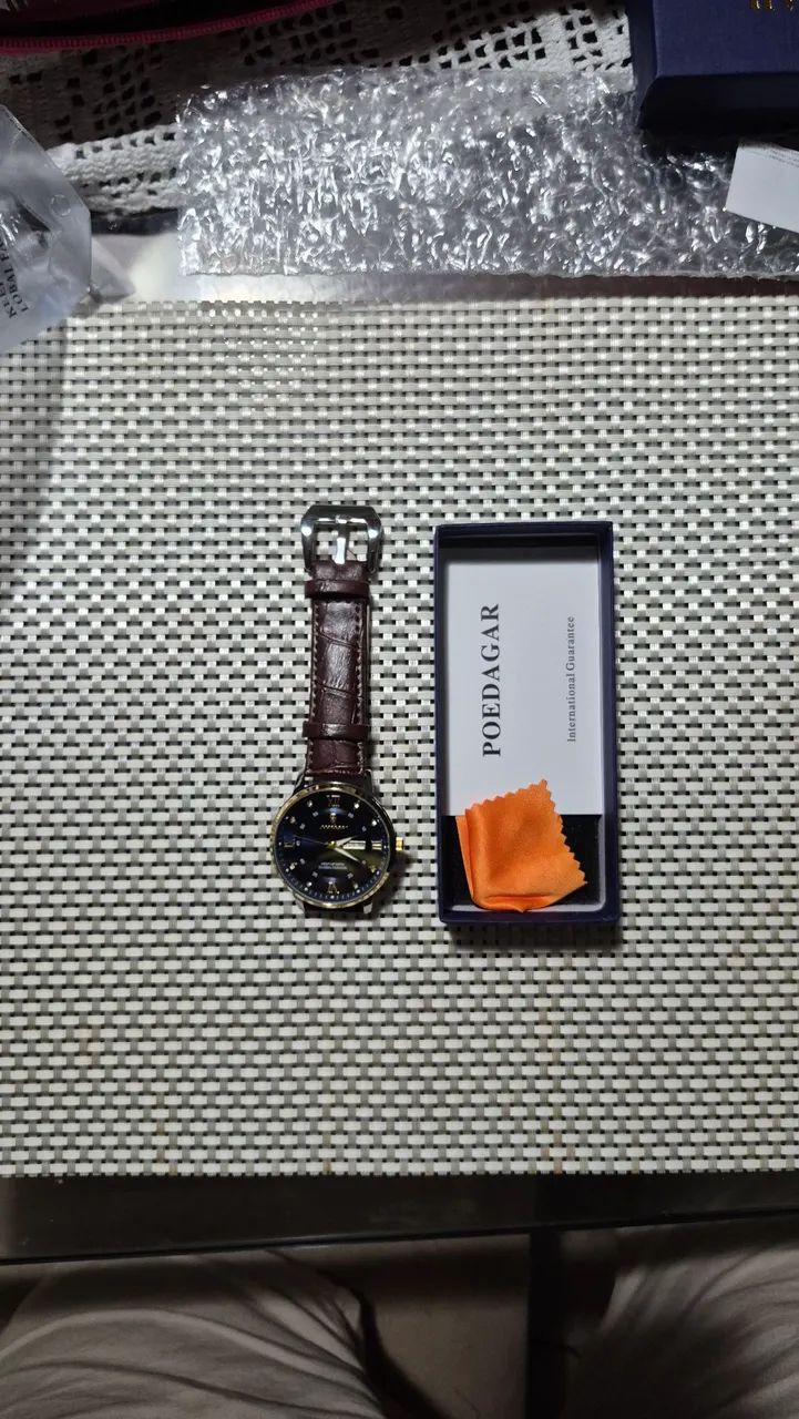 Relógio Poedagar com pulseira em couro - Foto 2