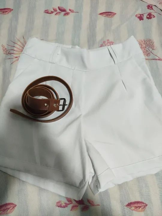 Short branco feminino alfaiataria  - Foto 2