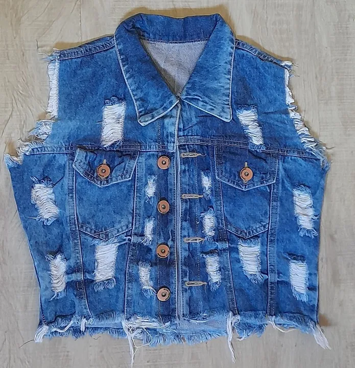 Colete Jeans Destroyed