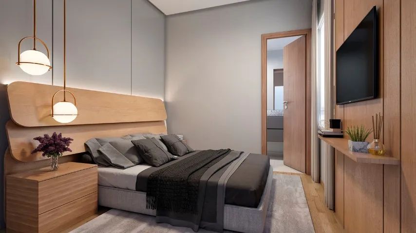 desde a planta que conta com dois quartos e opção de varanda a localização ~]~] - Foto 2