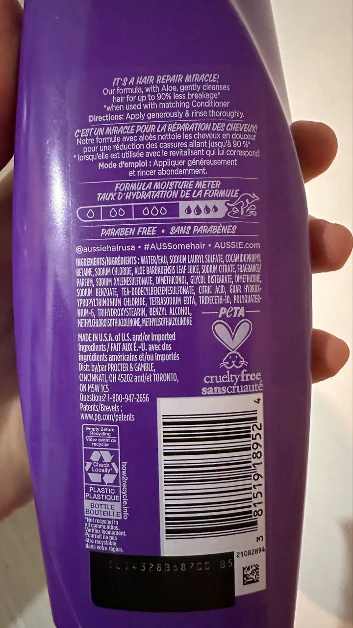Shampoo Aussie Miracle Repairer 360ml - Novo Importado - Foto 2