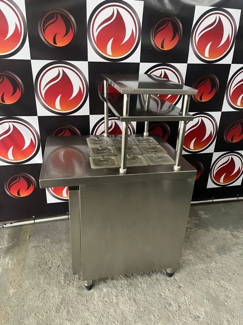 Balcão  condimentadora  refrigerada  220 volts acompanha as 6 cubas - Foto 4