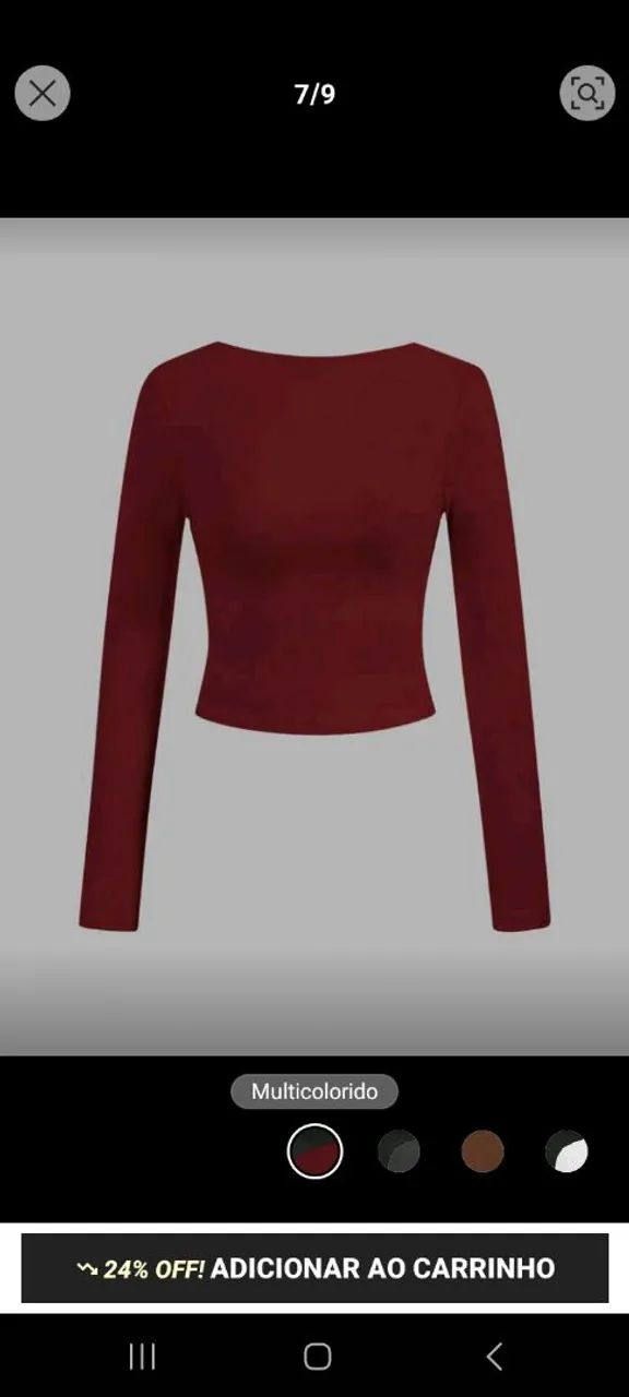 Blusa costas a mostra