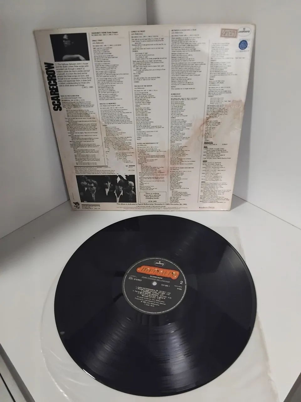 LP Disco de vinil John Cougar Mellencamp Scarecrow 1985 - Foto 3