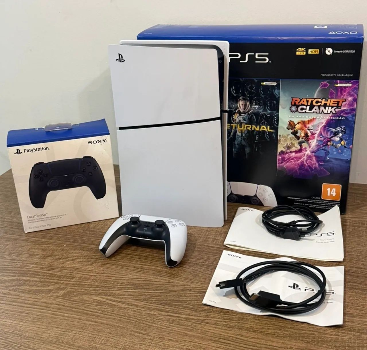Ps5 slim com 3 jogos e nota 