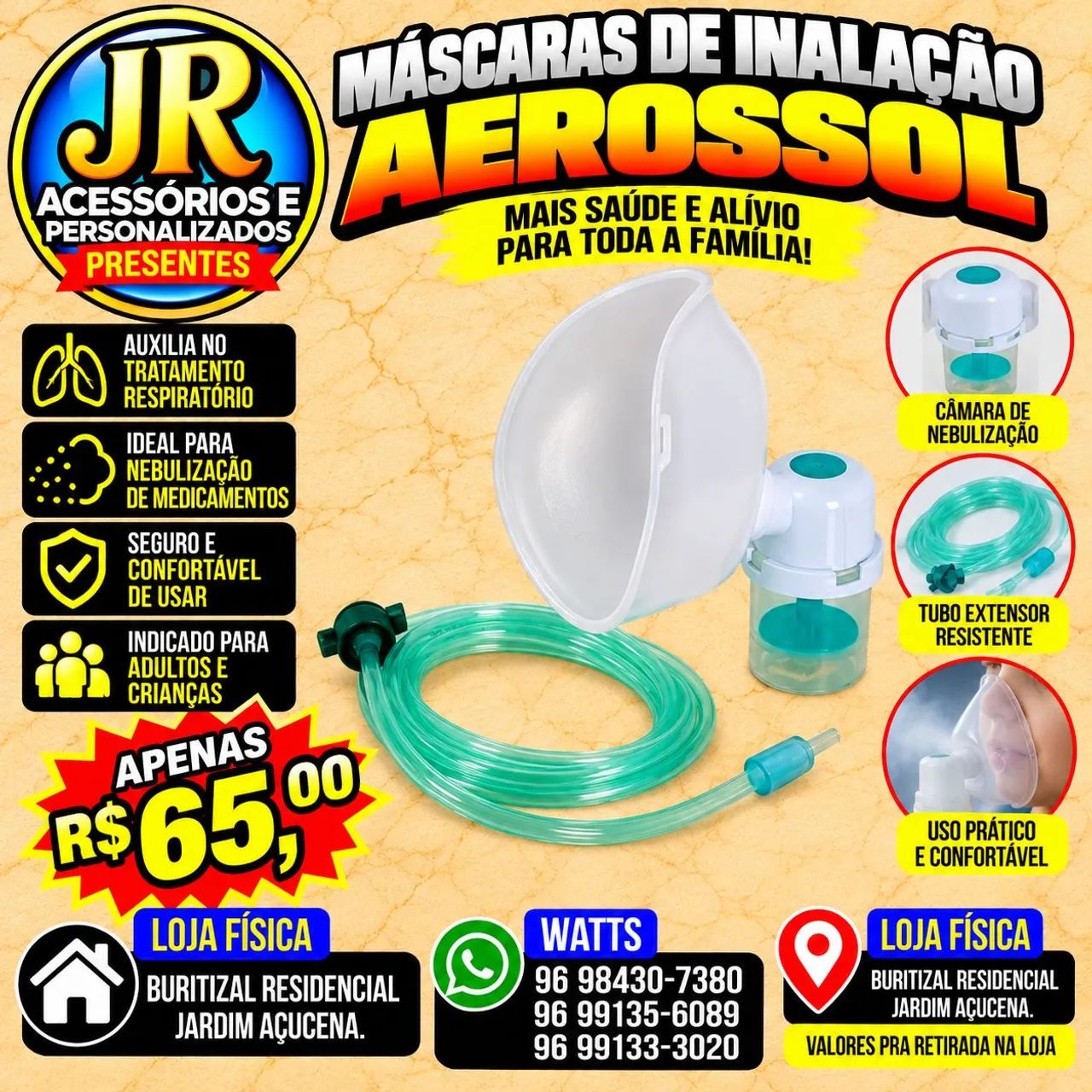 Máscaras de  inalação AEROSSOL 
