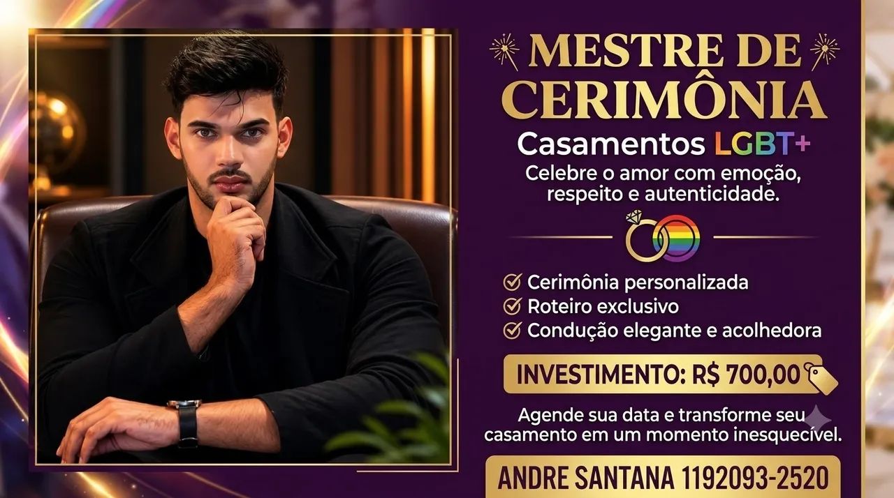 Mestre de Cerimonia para casamento LGBT 