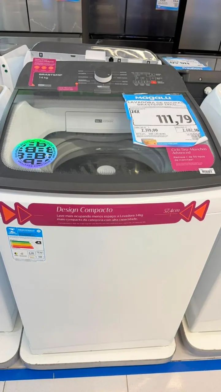 LAVA ROUPAS BRASTEMP SMART SENSOR TIRA MANCHAS 14 KG