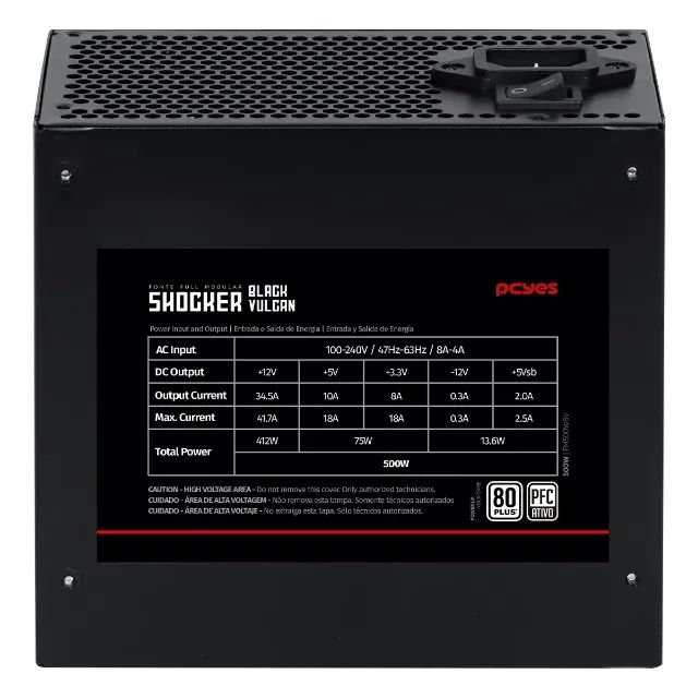 Fonte ATX 600w 80Plus Full Modular Pcyes - Loja fs Informática  - Foto 3