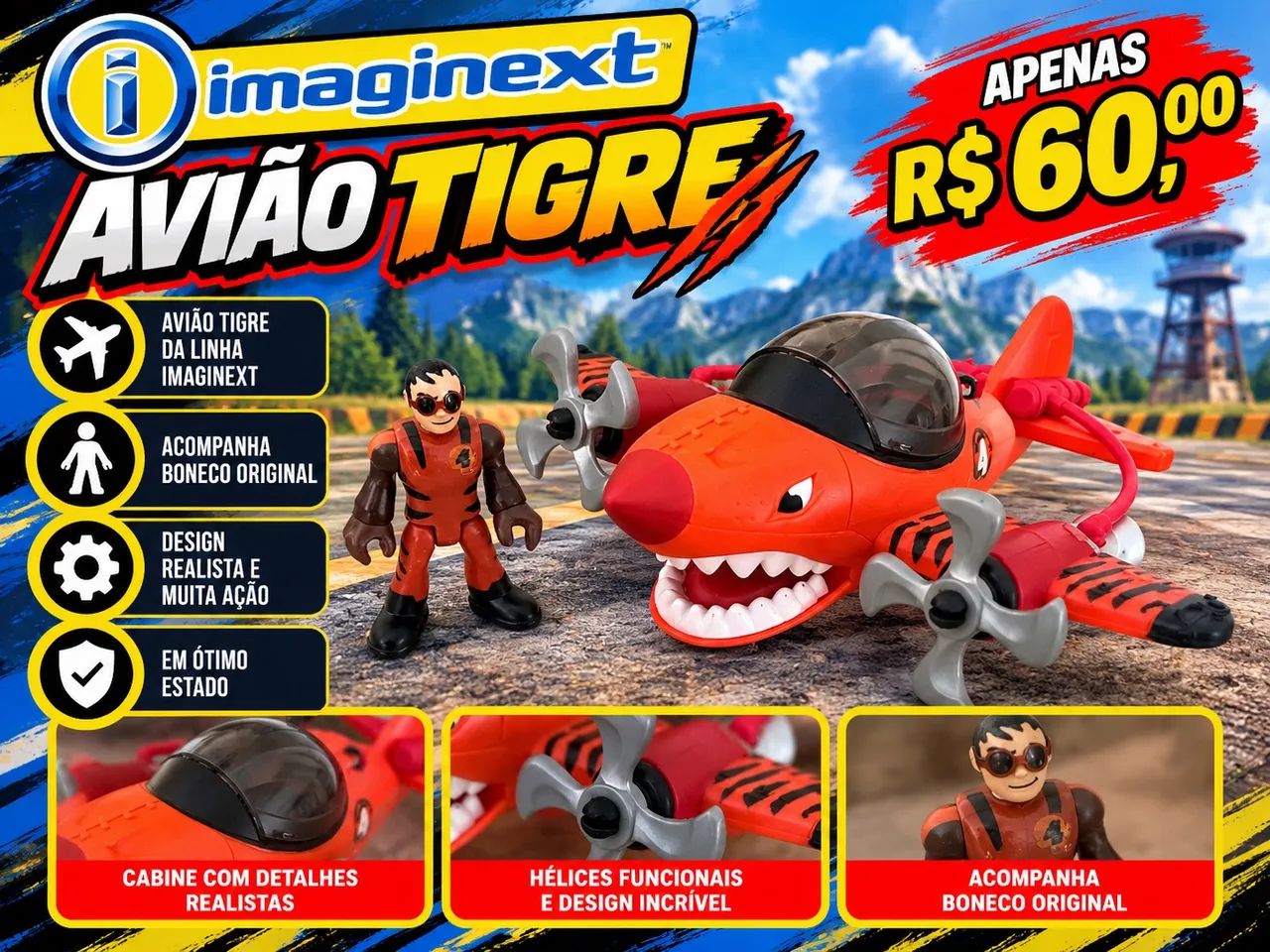 Avião tigre imaginext