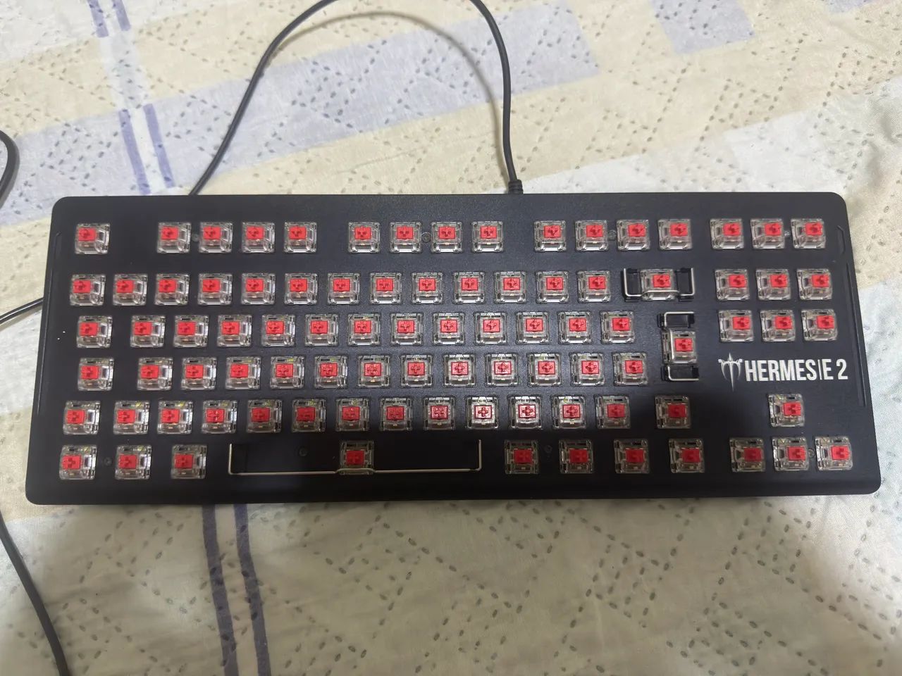 Teclado Mecânico Hermes e2 switch red, Com LED branco65690772794241121