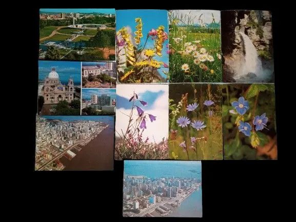 Lote com 10 Cartões Postais Antigos - Cidades do Brasil - Colecionismo