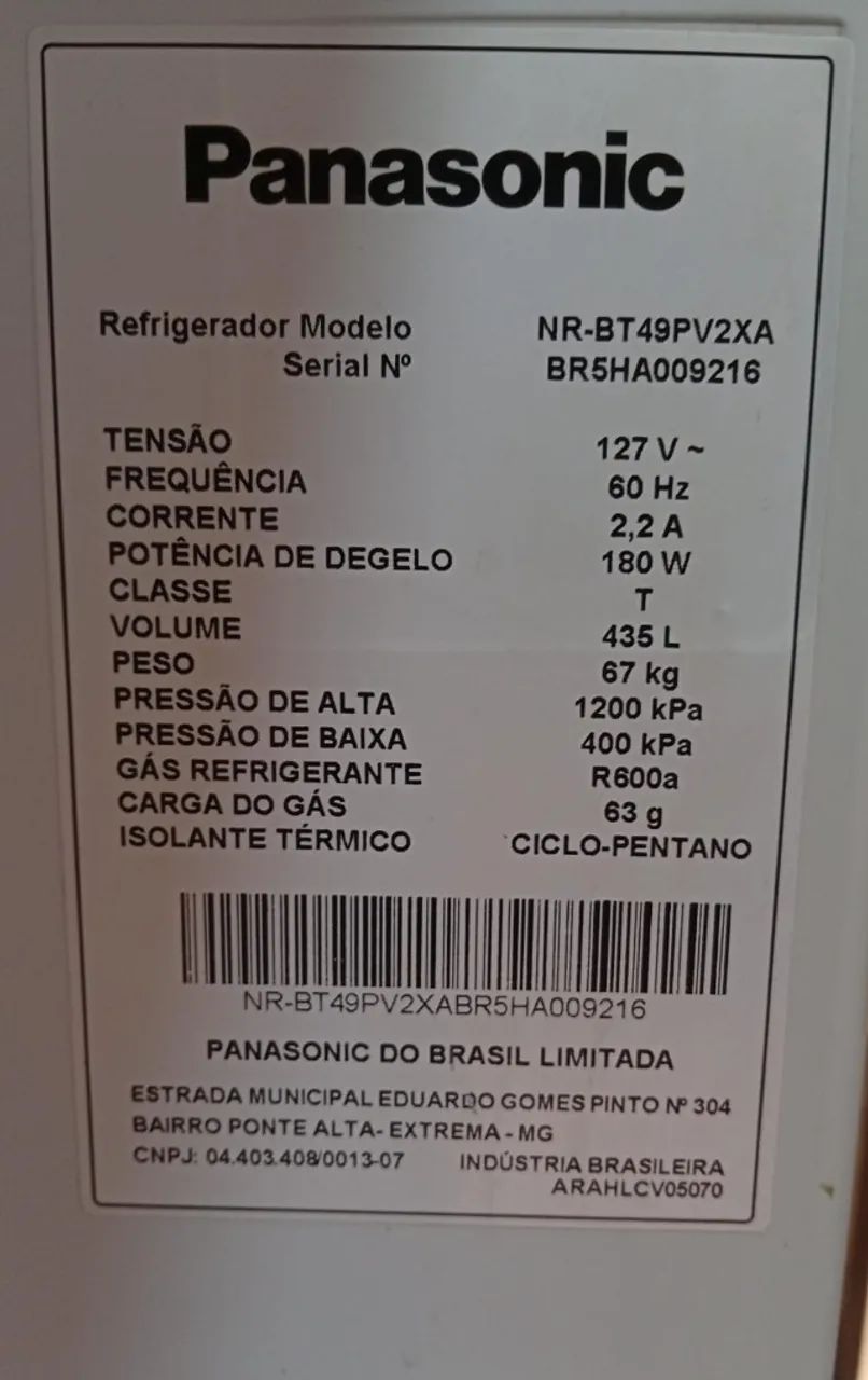 Geladeira Panasonic Cinza 110V - Foto 2