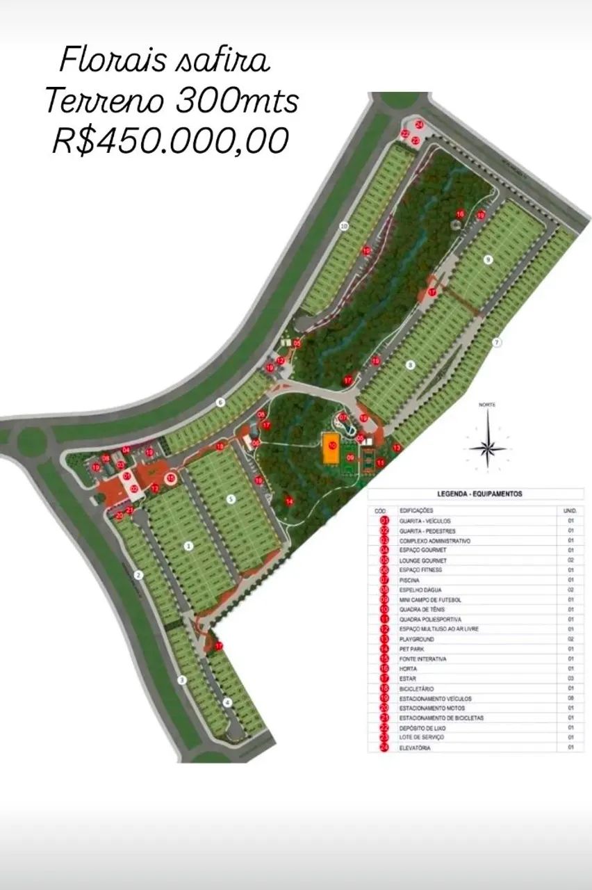 Lote condominio florais safira 300mts aceita financiamento 