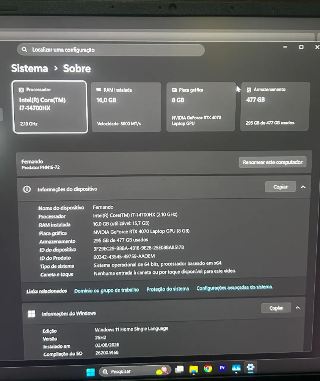 Notebook Acer Predator Helios Neo 16 - Foto 4