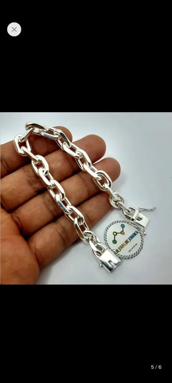 Pulseira maciça em prata 925 - Foto 3
