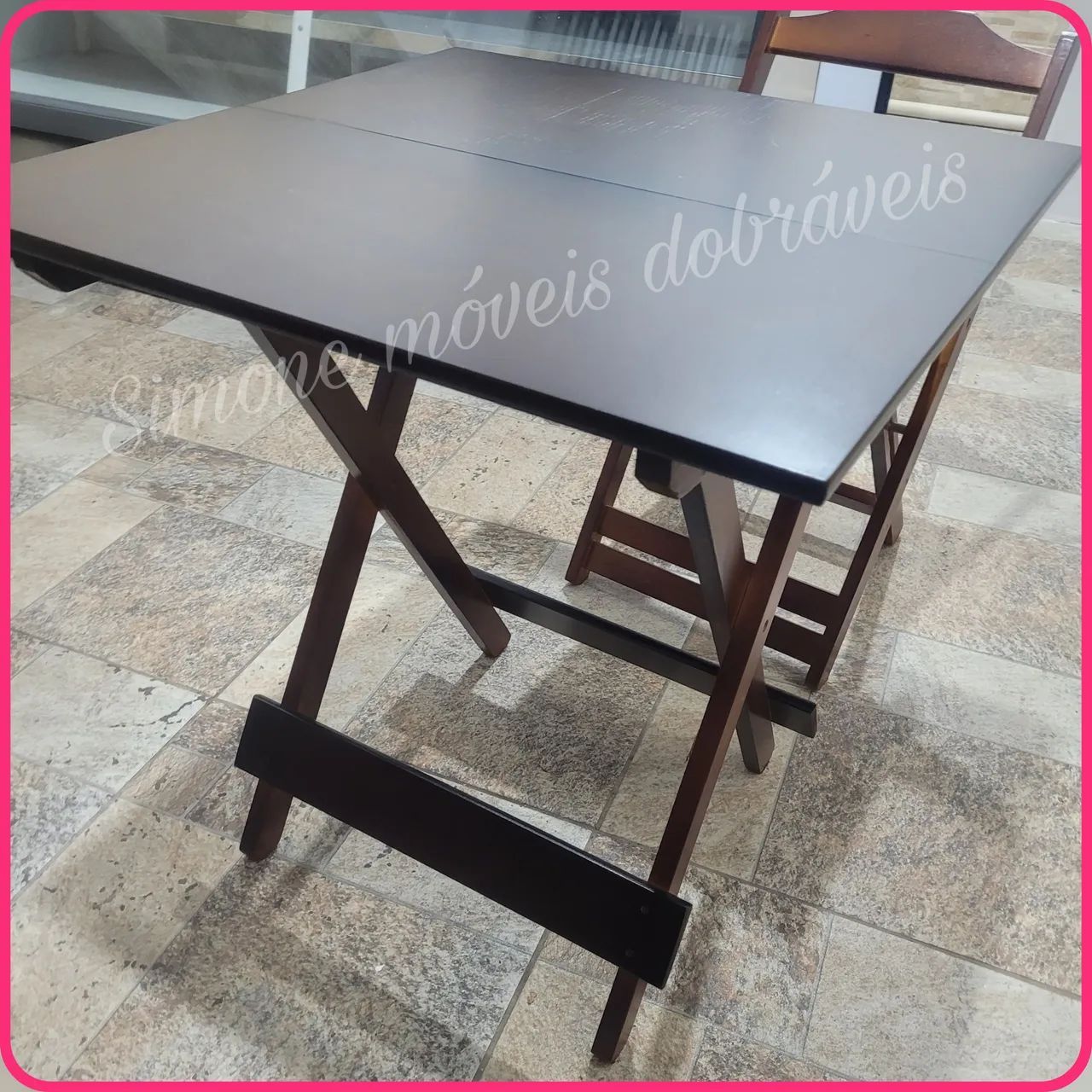 Mesa dobrável com 2 cadeiras - Foto 4
