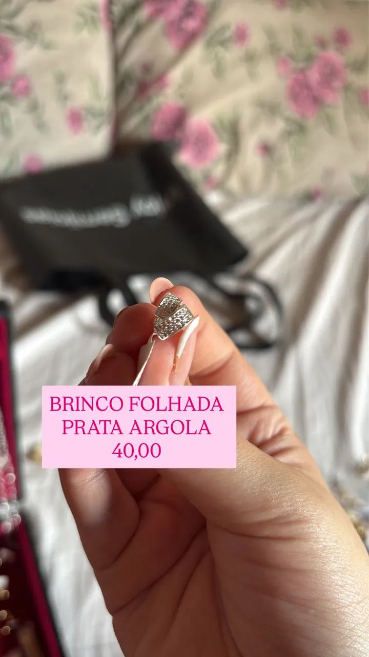 Brincos folheados a prata  - Foto 3
