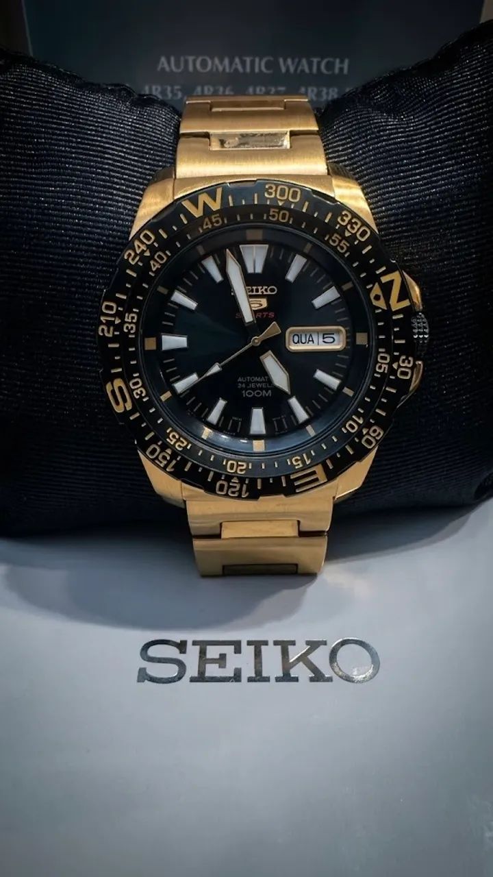 Seiko 5 automático Dourado estado de zero raríssimo 