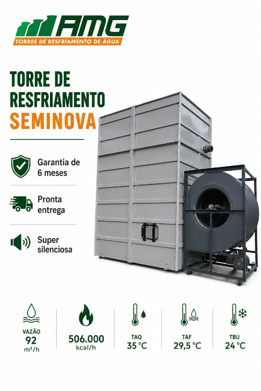 Torre resfriamento silenciosa Alfaterm INS 425 usada reformada garantia Pronta entrega