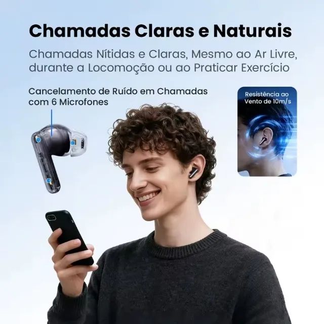 Fones De Ouvido Sem Fio HAYLOU Flowbuds N55 - ANC 54db - Ldac - BT6.0 - 40H Bateria - Foto 5
