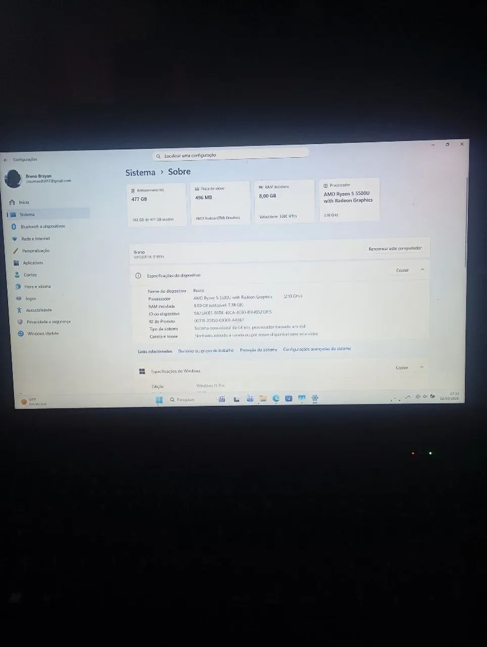 NOTBOOK VAIO AMD RYZEN 5 - Foto 2