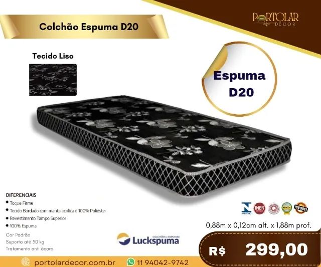 Colchão Espuma D20 a pronta entrega 