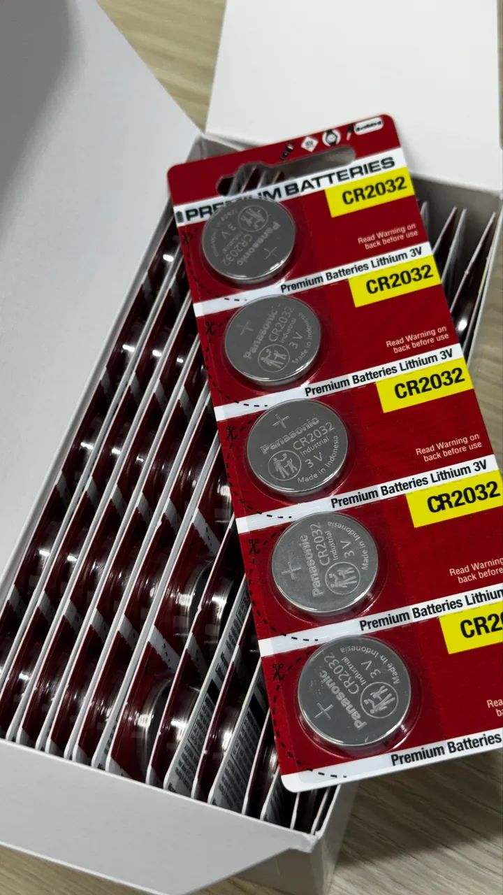 Caixa de bateria 2032 Panasonic atacado 100 unidades