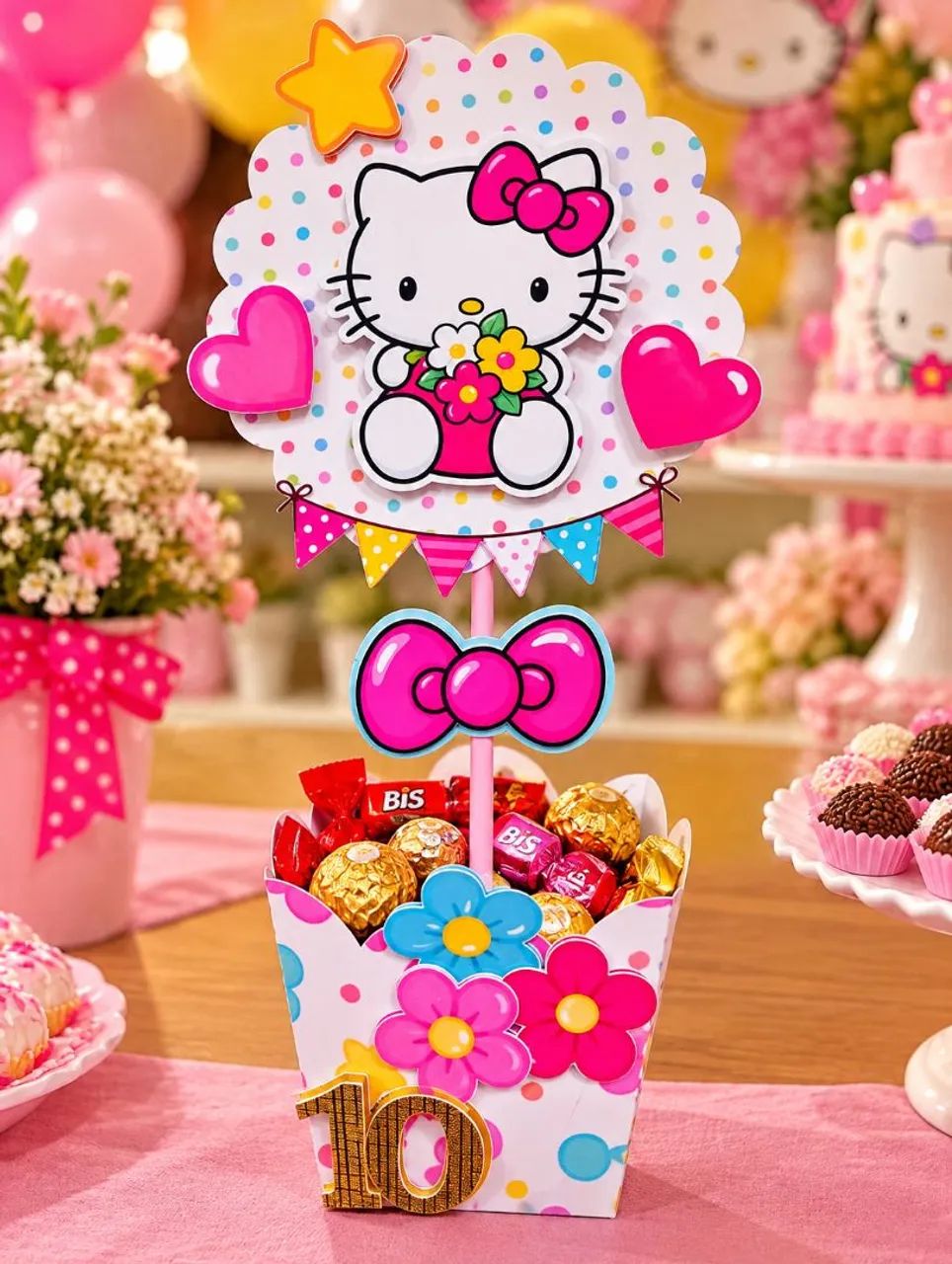 Hello Kitty centro de mesa 